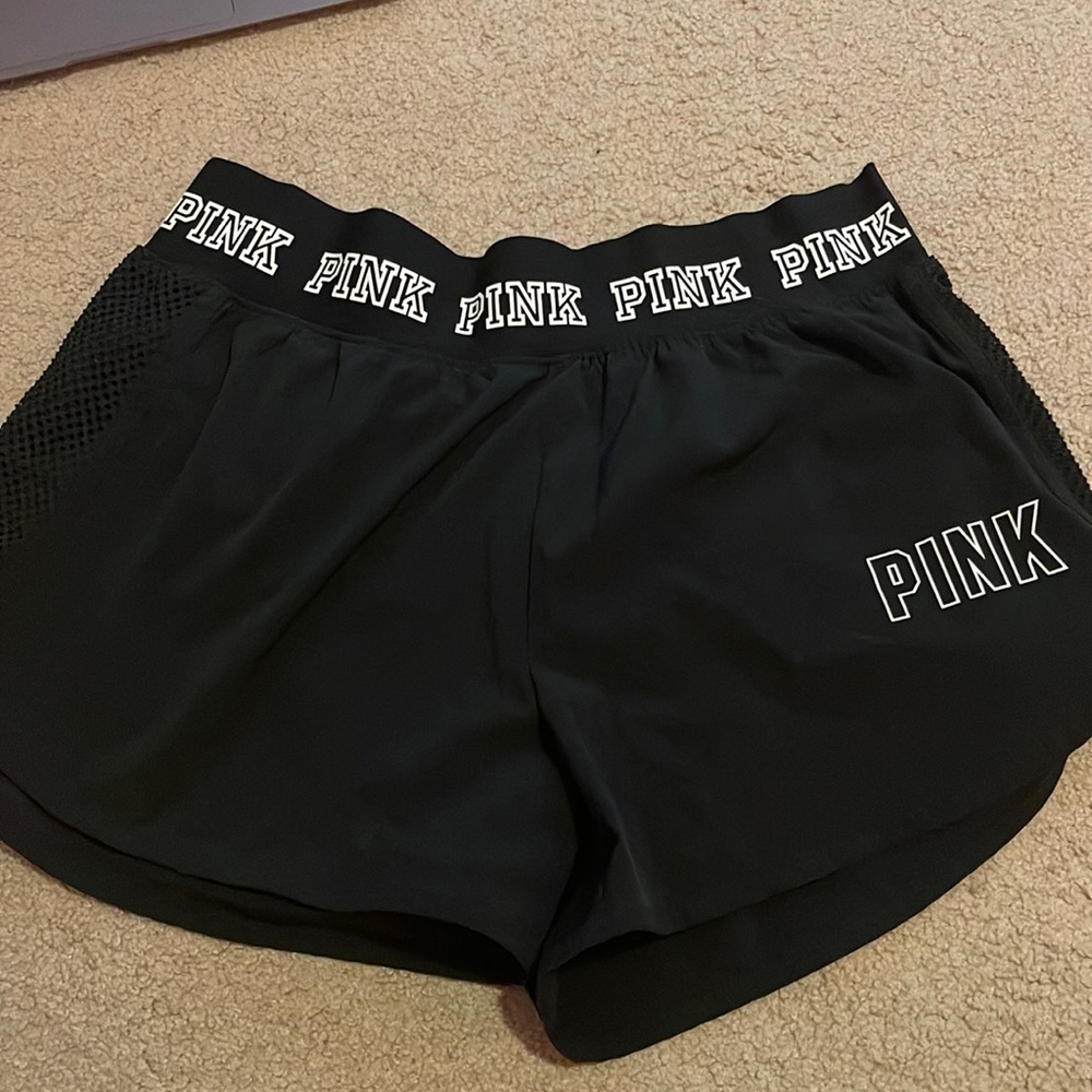 medium black PINK shorts. built in underwear. super comfy
